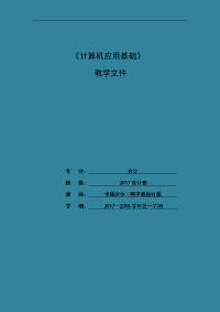 中职计算机应用基础教（学）案