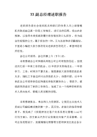 XX副总经理述职报告