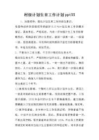 村级计划生育工作计划pptxx