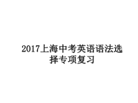 最新上海中考英语语法选择专项复习教学讲义ppt课件.ppt