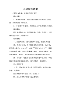 小班综合教案