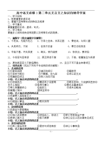 高中语文必修1文言文单元复习