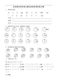 汉语拼音全套练习试题