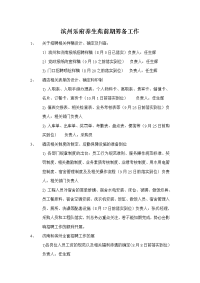 滨州乐府养生苑前期筹备工作计划表