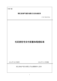 毛坯房住宅交付质量和观感标准-银亿房地产股份有限公司企业标准