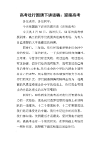 高考壮行国旗下的讲话稿：迎接高考