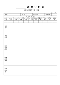 初中英语试卷分析表