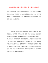 2020湖北高考满分作文范文：那一抹忧伤的底色.doc
