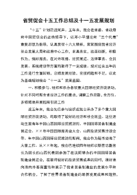 省贸促会十五工作总结及十一五发展规划