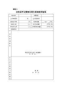 水电站安全管理分类年度检验申报表-附录3：