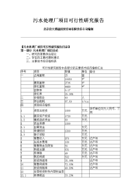 污水处理厂可行性研究报告