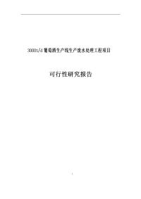 3000td葡萄酒生产线生产废水处理工程项目可行性研究报告