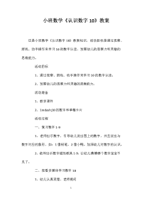 小班数学《认识数字10》教案