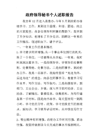 政府领导秘书个人的述职报告