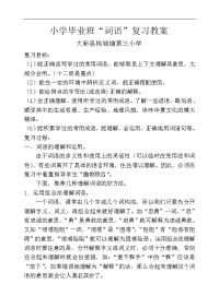 小学毕业词语复习教案