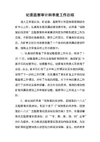 纪委监察审计科季度工作总结