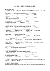 初中英语中考复习(苏教版)综合卷