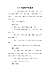 自制小台灯中班教案.docx