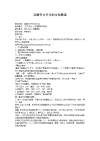 话题作文开头的方法教案