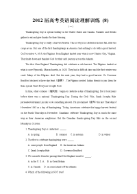 [高考英语]2012届高考英语阅读理解训练