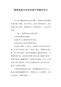 熟悉的地方也有风景中考满分作文.docx