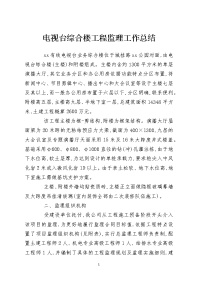 电视台综合楼工程监理工作总结模板