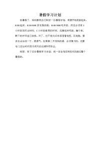 暑假计划 暑假计划100篇 暑假学习计划