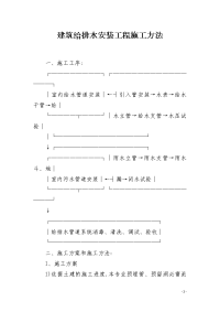 建筑给排水安装工程施工方法