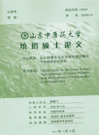 从太阳蓄水证论治慢性前列腺炎下尿路症状的研究