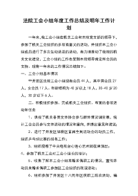 法院工会小组年度工作总结及明年工作计划