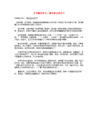 中考语文满分作文那些逝去的日子