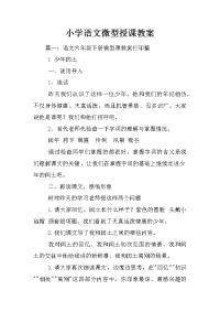 小学语文微型授课教案