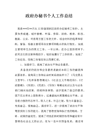 政府办秘书个人工作总结