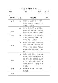 毛庄小学手抄报评比表.doc