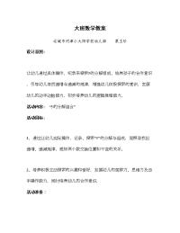 义务教育大班数学教案一