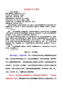 高考语文复习专项：高考满分作文赏析