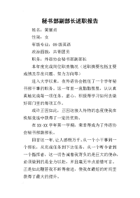 秘书部副部长的述职报告