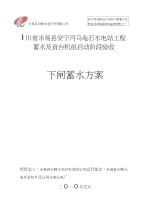 乌龟石水电站工程蓄水及首台机组启动阶段验收下闸蓄水方案