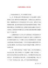 计划生育协会工作计划