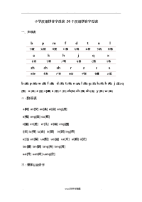 小学汉语拼音字母表_26个汉语拼音字母表