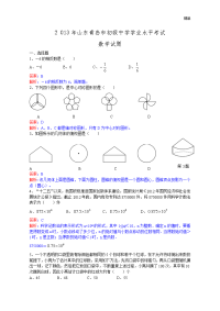 2013年初中数学中考青岛试题解析