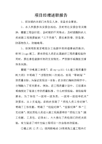 项目经理述职报告