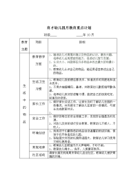 小班月计划重点