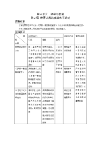 2013人教版选修3《世界人民的反战和平运动》word教案