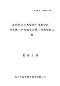 93地下电缆铺设及地下排水管道工程招标文件