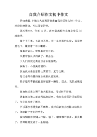 自我介绍作文初中作文