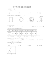 初中中考数学试卷(含答案解析)