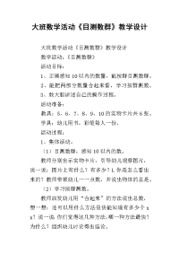 大班数学活动《目测数群》教学设计