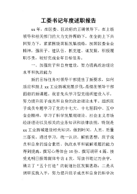 工委书记年度的述职报告