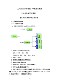 广州市天河区2012-2013学年八年级上生物复习提纲